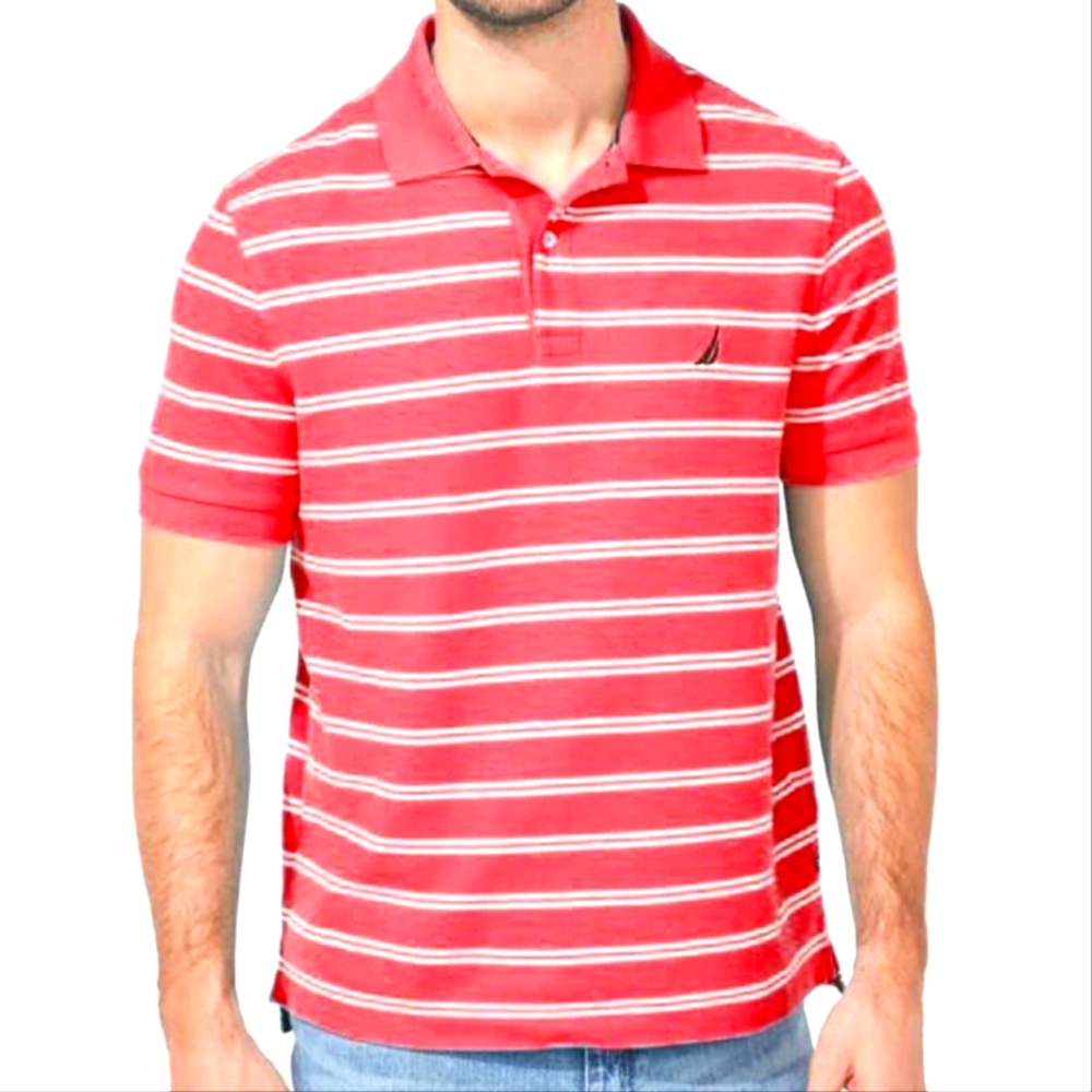Nautica Performance Deck Polo Classic Fit Striped  Medium